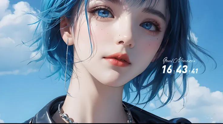 Anime girl with blue hair and piercing looking at the camera, Guviz-style artwork, trending on cgstation, Guviz, 1 6 years old, Anime style. 8K, trending at cgstation, Stunning anime face portrait, Deviantart ArtStation CGSCOSIETY, 🌺 CGSesociety, realistic...