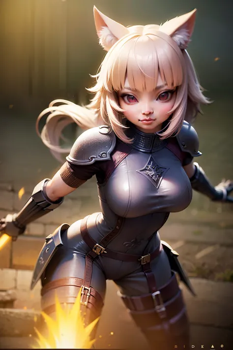 Super cute furry cat warrior in armor, realistic, 4K, super detailed, vray rendering, unreal engine, midjourneyart style