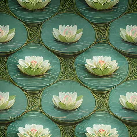 water lilies pattern, printing pattern