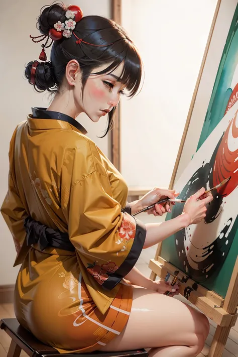 ukiyoe painting　watercolor paiting