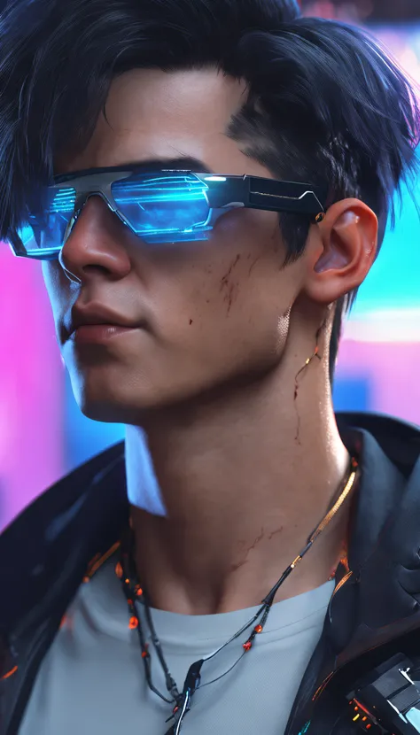 Leesin cyberpunk, handsome boy, change background, 8k quality