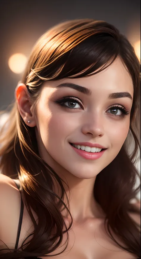 Gorgeous young woman, perfect smile, close-up, (ultra realistic:1,1), ((masterpiece)), (diffuse light)