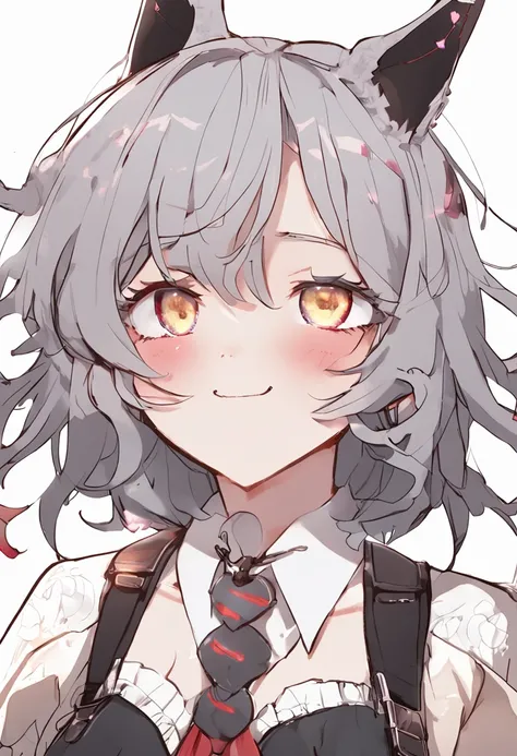 grey hair, antenna hair, crown, heart-shaped pupils, multicolored eyes, cat ears, shy, saliva, tongue out, licking lips, v-shaped eyebrows, scowl, jitome, naughty face, torogao, drooling, saliva trail, fang, seductive smile, excited, nose blush, full blush...