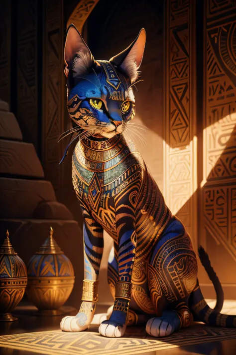 Egyptian Bastet:1.2), (colorido:1.2), Hans Giger, (zentangle:1.2), granulado, extremamente detalhado, detalhes intrincados, dynamic lighting, fotorrealista, luz natural, baixo h, obra prima, detalhado 8k