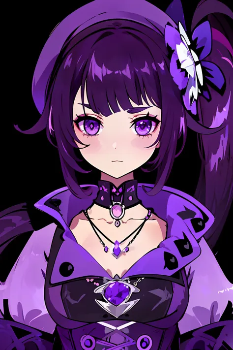 dress with a collar and a bow,witchcore clothes, gothic outfit, dau-al-set, cute beret, purple clothes, 1girl, masterpiece, gens...