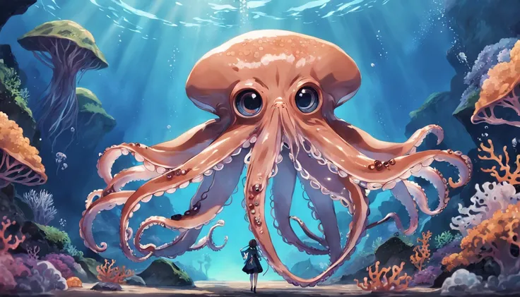 Marine animal squid