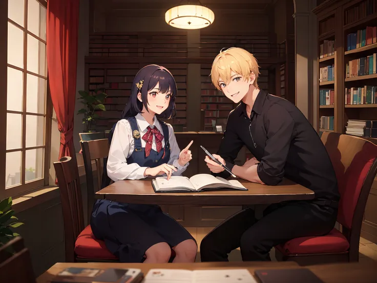 First acquaintance：
um dia ensolarado：
Library scene：
Doodles on a notebook：
Warm and cheerful couple：
Carefree conversations：
Smiling and friendly：
Common interests：
Good memories：
A little bit of your first friendship：