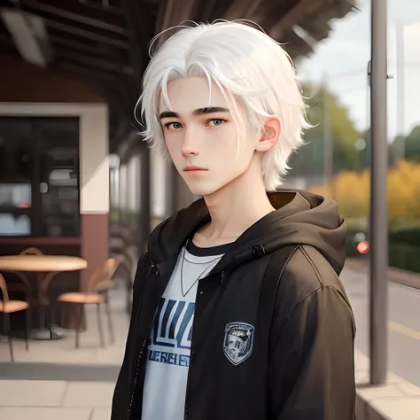 White-haired teenager