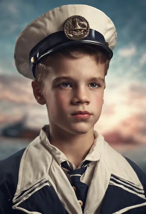 Nostalgic sailor boy realistic style