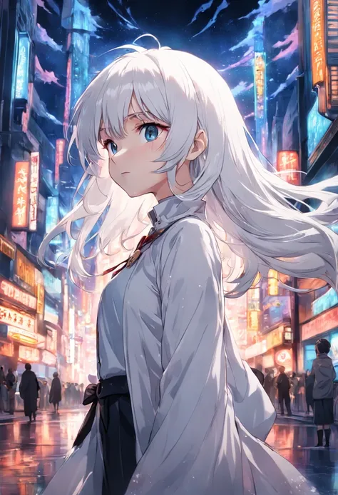 White haired girl