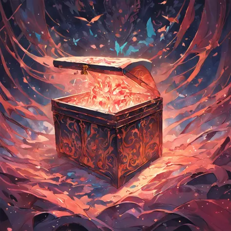 "Unveiling the magic box covered in mystery, mesmerizing illustration, intricate vector art, the anticipation of revealing what lies beneath the privacy cloth, magic in the air, artistic paint strokes, the hidden secret waiting to be discovered, safely kep...