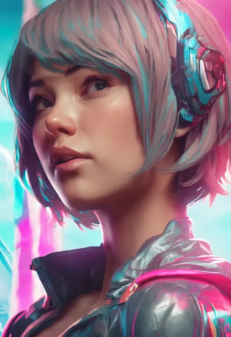 Digital portrait of a Japanese short-haired woman gorgous, beautiful face, intrincado, cinemactic, epic realistic, Motor Unreal 5, gorgeous, Mind-blowing color gradation, trending on ArtStation, fotografia, Cinematic Still Shot, Estilo de Artgerm e Ross de...