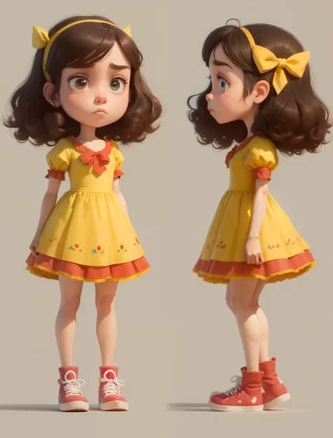 character, Estilo dos desenhos animados da Pixar, garota, sad and frustrated with her arms crossed