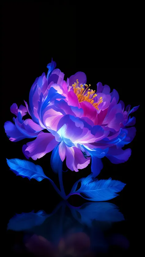 masterpiece, best quality, illustration, blue flower, (dynamic lighting: 1.2), cinematic lighting, delicate strokes, a transluce...