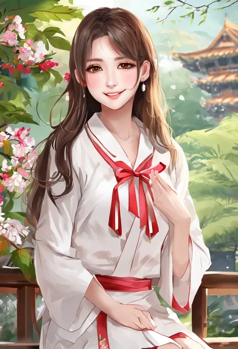 high school senior，Japanese girl in school uniform，Korean girls，ChineseGirl，Cute 18 year old girl，beautiful eyes in detail，beautiful double eyelid，（（（seduct smile，Quiza exterior）），，A masterpiece，Delicate portrayal of facial features ，Ultra-realistic 8K CG，...