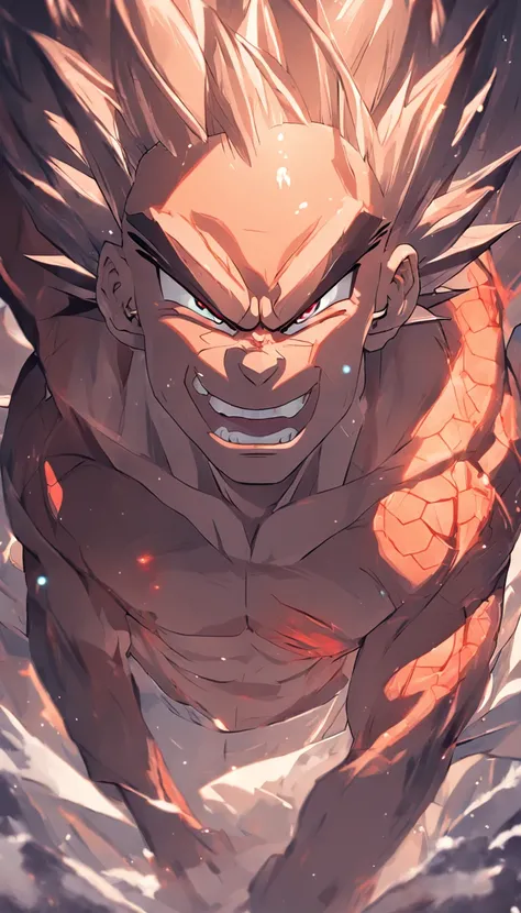 Dragon bola goku，Grande macaco，Close-up，de um real，Facial features are carefully described，textura de pele realista，Estilo escuro，profundidade de campos，Luz alta，luz real，Traching de raias，oc renderizado，hyper-realistic，melhor qualidade，8k，Obras de mestres...