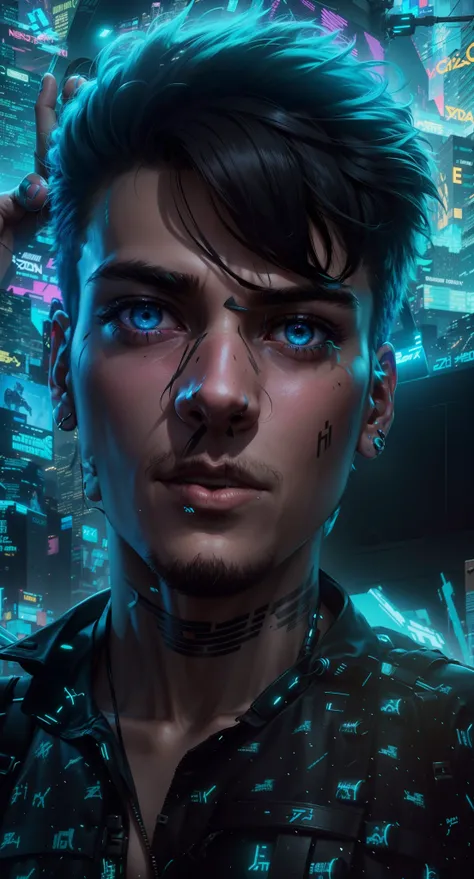 cyberpunk, real face, cinematic, neon hair, hdr, change background ultra real quality ,no face change as it is same face ,teenager boy