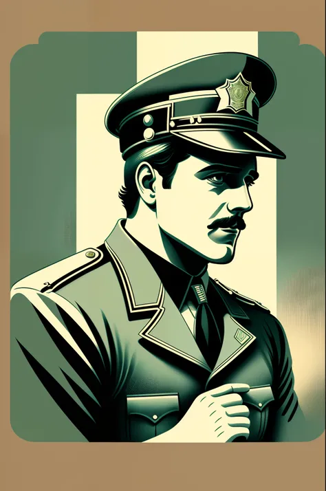 Create the illustration of a vintage cop