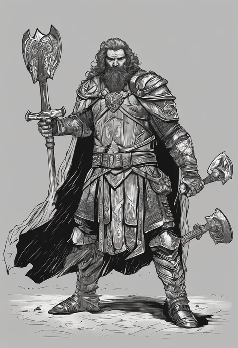 Crie um personagem de D&D. Esse personagem deve ser um humano, storm cleric devoted to Umberlee - the queen of storms. Esse personagem veste uma cota de malha como armadura, in two right hand wields a massive war hammer, and in his left hand a round and me...