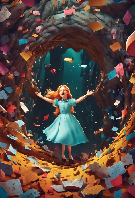 alice in the wonderland, Falling into a magic hole