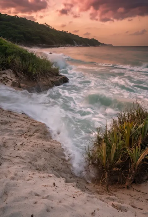 um vestido branco boiando nas aguas da praia