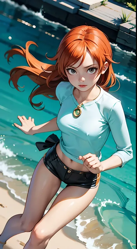 ONEPIECE nami, 16k,8k,4k, realism, soft focus, portrait,full body