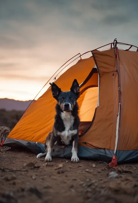 Camping with my dog on the moon.