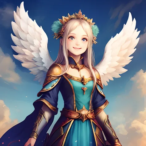 Beautiful Angel、Cute smile、the angels wings、Fantasyart