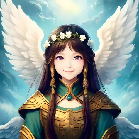 Beautiful Angel、Cute smile、the angels wings、Fantasyart