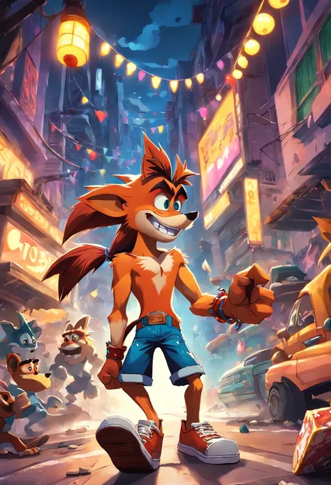 crash bandicoot na festa dentro do carro