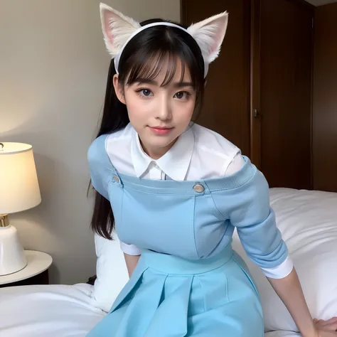 Cats、cat ear、blanche、skirt by the、Maids、Beautuful Women、frombelow、Light blue pants