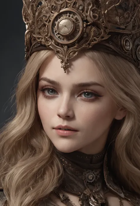 Chloë Grace Moretz as beautiful stunning steampunk woman, (corpo inteiro), olhos ultra-detalhados, corpo ultra-detalhado, nice perfect guy with soft skinice, corpo feminino deslumbrante, ((ultra-detailed hands)), obra-prima conceito fantasia arte, trending...