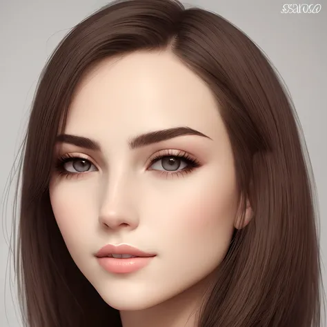 Create a young woman with delicate features, magrinha com seios grandes