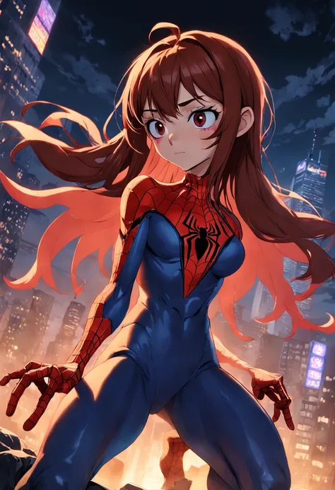 homem aranha em cima de um arranha ceu cena de filme 8k,:n_desenho,Imperfection,baixa qualidade,jogo, anime, mulher, tirar texto e assinatura