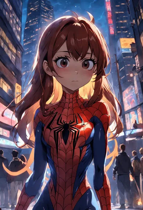 homem aranha em cima de um arranha ceu cena de filme 8k,:n_desenho,Imperfection,baixa qualidade,jogo, anime, mulher, tirar texto e assinatura