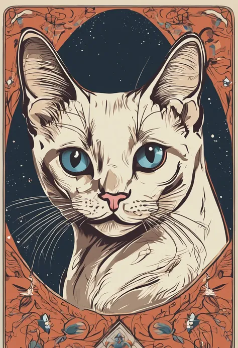 adesivo, A Siamese cat, estilo vector