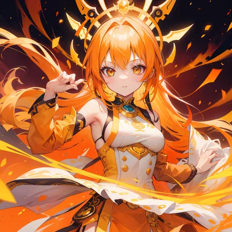 Gatling Bodhisattva，Orange and gold color scheme，Its a sweet girl