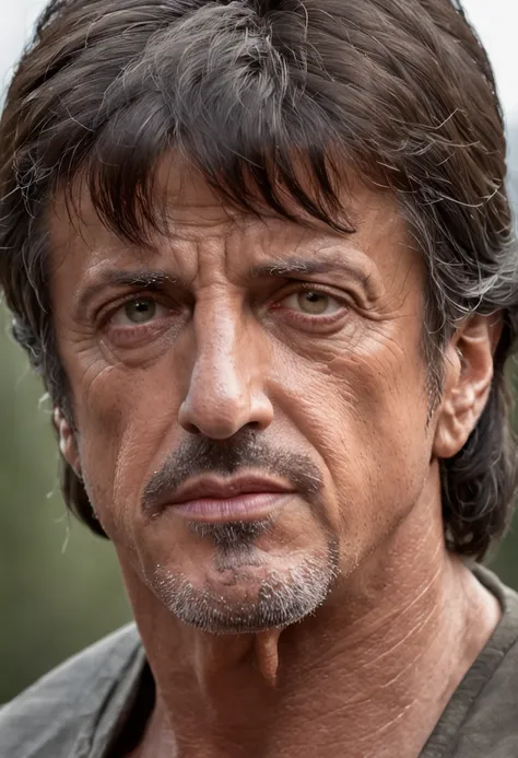 silvester stallone como rambo ::Cores vivas estilo anime, corpo inteiro ::n_estilo olhos ruins, Deformations