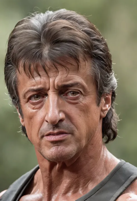 silvester stallone como rambo ::estilo realista, filme rambo 3 ::n_estilo olhos ruins, Deformations