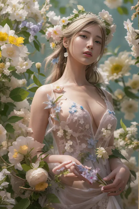 art for your mobile download 4 8, in the style of hyperrealistic fantasy, feminine affluence, hyper-realistic, cartoon realism, delicate flora depictions, 32k uhd, realistic figures --ar 72:103 --s 750 --niji 5