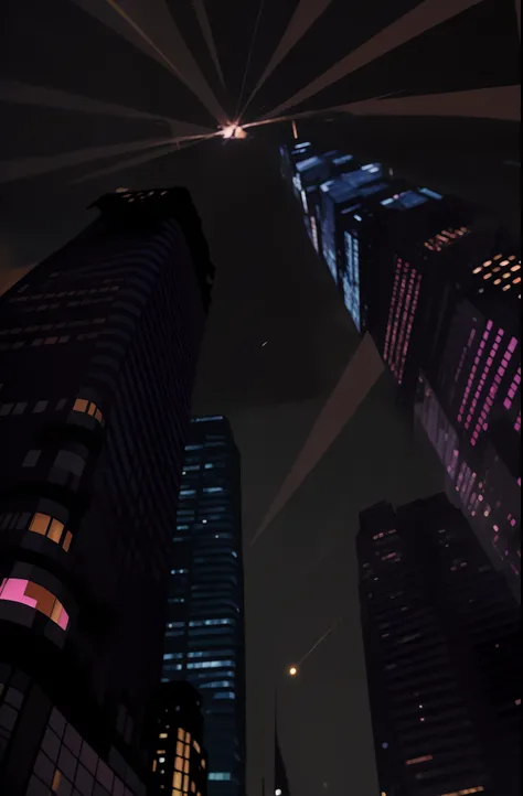 Night view of the city with skyscrapers and clock towers, neo tokyo background, anime style cityscape, an alien cityscape, night life buildings, dystopian city skyline at night, cyberpunk city landscape, high quality screenshot, vfx powers at night in the ...