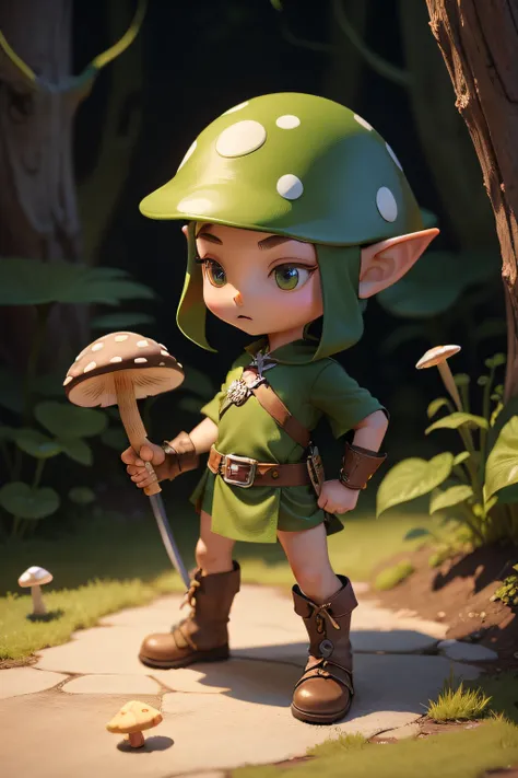 Mushroom elf little swordsman