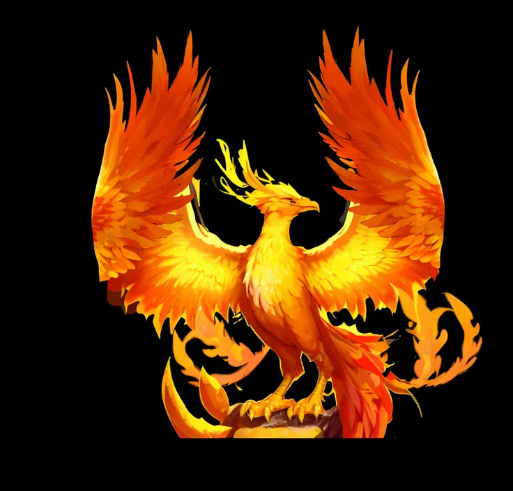 There is a bird flying in the air, phoenix in fire, fiery bird, wallpaper of a phoenix, with fiery golden wings of flame, phoenix dragon, phoenix rising, wallpaper of a phoenix resting, with fiery golden wings, The Phoenix rose from the ashes, artwork of a...