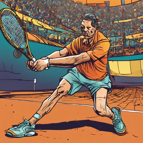 caricatura jogador de tenis