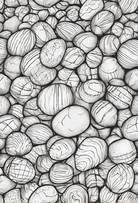 On the white surface there is a drawing of a ball, contour hatching, Smooth oval head, smooth draw, simple shading, deep shading, Digital drawing, soft image shading, Soft Shading, smooth shading, smooth light shading, digital sketch, very flat shading, di...