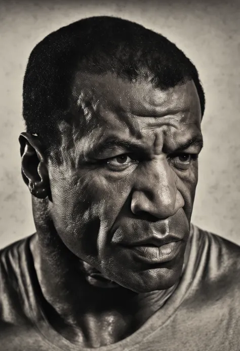 portrait of the man [Sylvester Stallone: Mike tyson: 0.5], ighly detailed, photos realistic, mid night, lowkey, 35mm lens