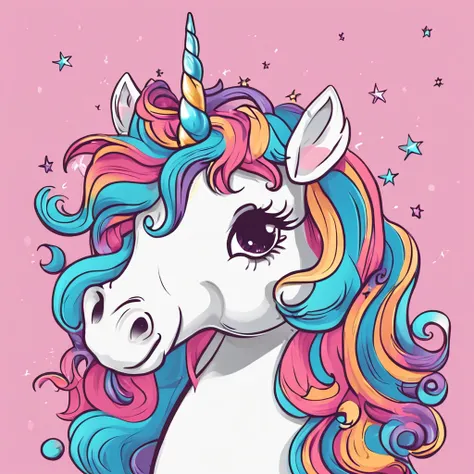 cute style unicorn, fofo, fundo branco