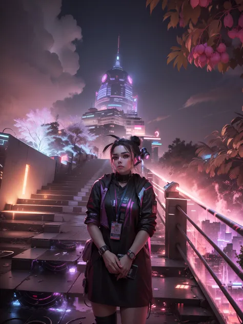 change background to cute girl cyberpunk realistic face,8k ultra realistic