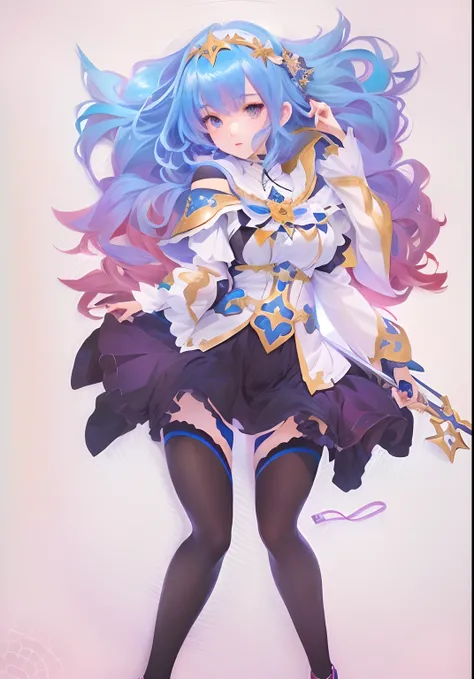 Un primer plano de un personaje de dibujos animados con cabello azul, REM REZERO, Anime Moe Artstyle, Estilo anime, Estilo anime 2D, Trigger anime artstyle, portrait knights of zodiac girl, Fanart de Demon Slayer Rui, colas gemelas blancas_Guantes, Inspira...