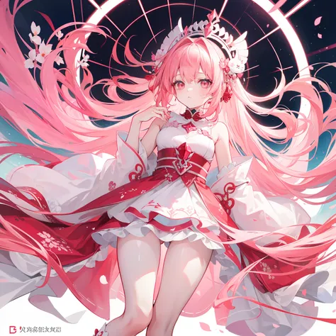 The Title Douluo Continent with multiple red soul rings，Its a beautiful sister，Pink and white color scheme，It is called the cartilage rabbit